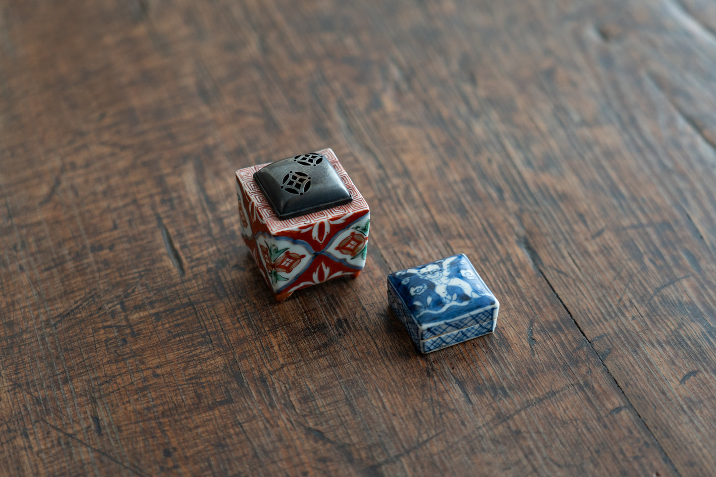 Old Imari incense burner and container