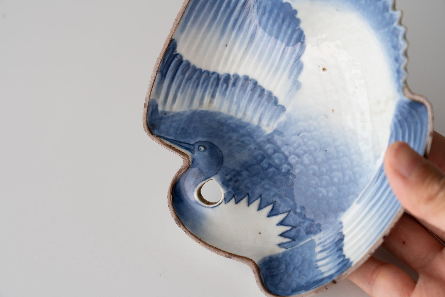 A set of 5 crane-shaped mukozuke dishes, Imari ware, Ai-Kutani type