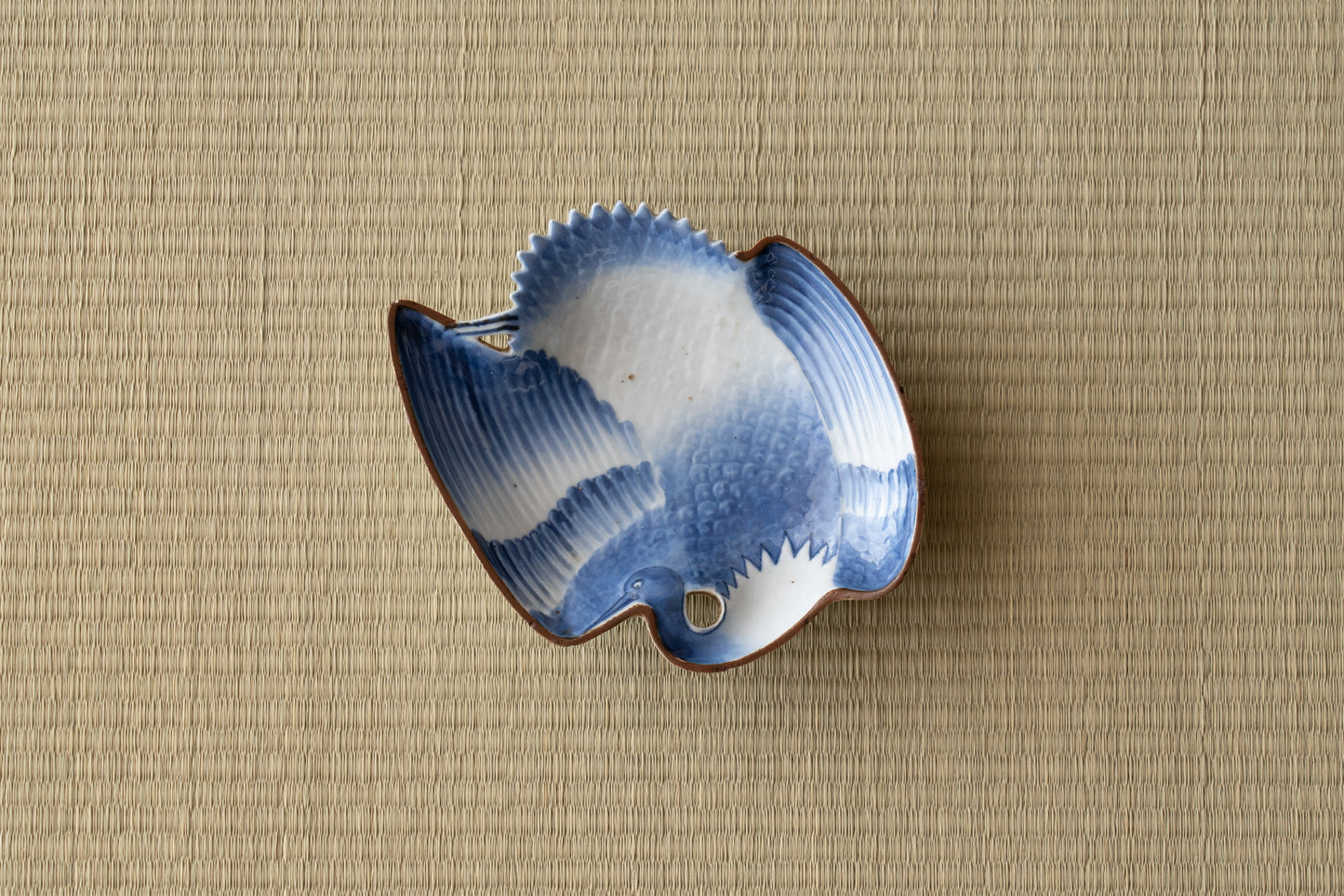 A set of 5 crane-shaped mukozuke dishes, Imari ware, Ai-Kutani type