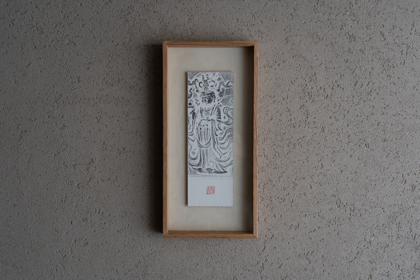 Rubbing of the copper plate of the standing statue of Kisshoten from Toshodaiji Temple