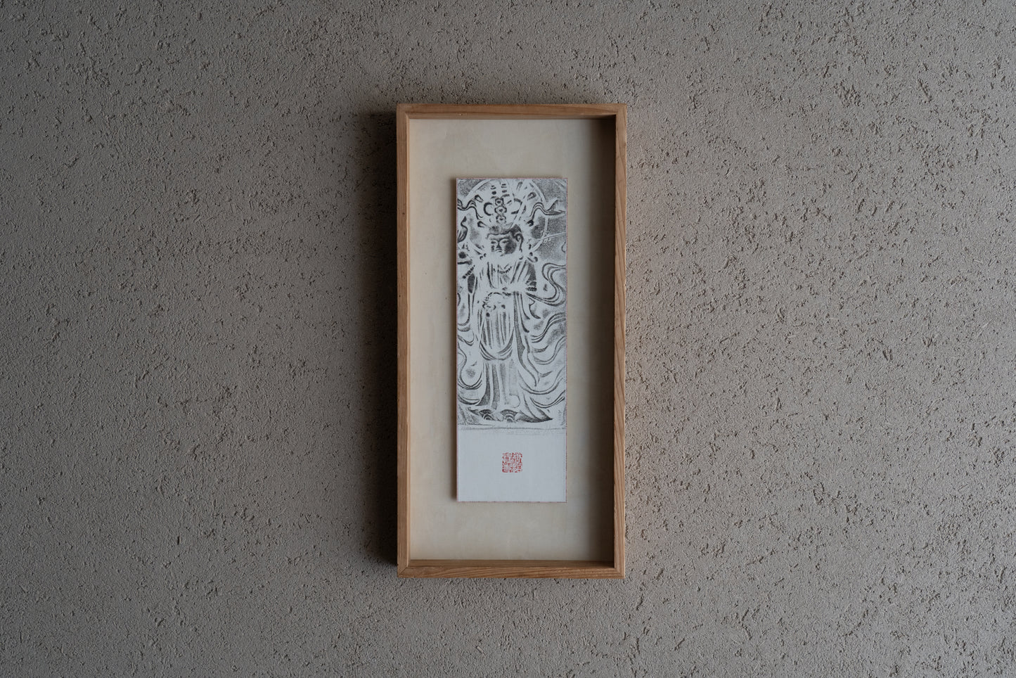 Rubbing of the copper plate of the standing statue of Kisshoten from Toshodaiji Temple