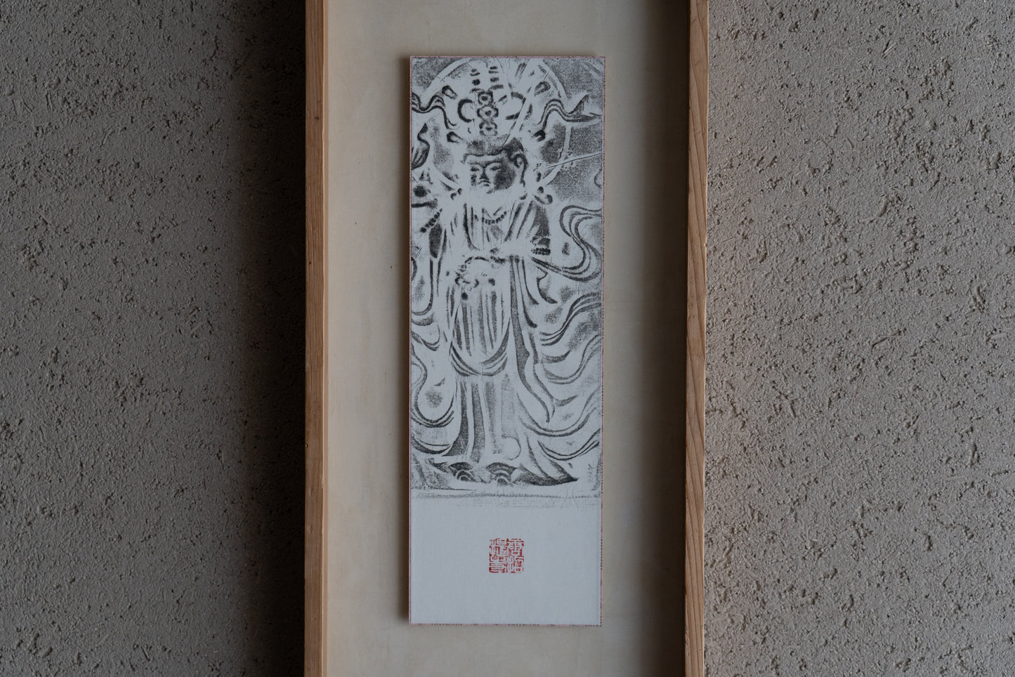 Rubbing of the copper plate of the standing statue of Kisshoten from Toshodaiji Temple