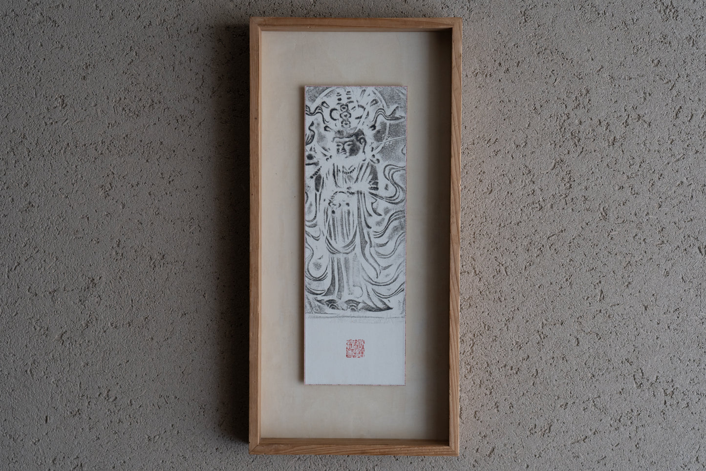 Rubbing of the copper plate of the standing statue of Kisshoten from Toshodaiji Temple