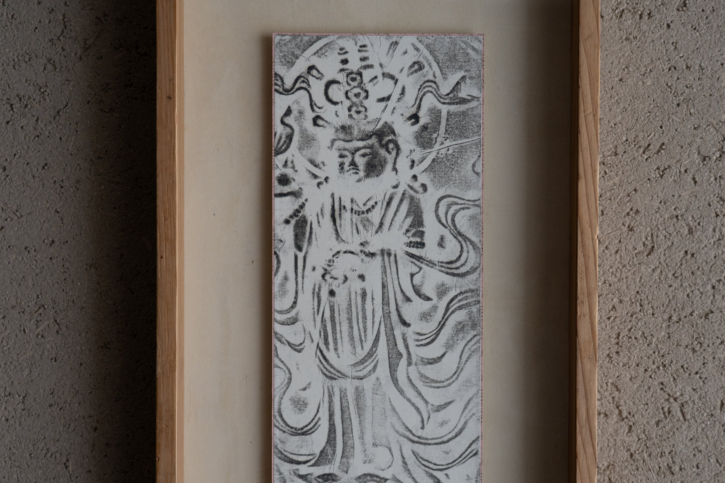 Rubbing of the copper plate of the standing statue of Kisshoten from Toshodaiji Temple