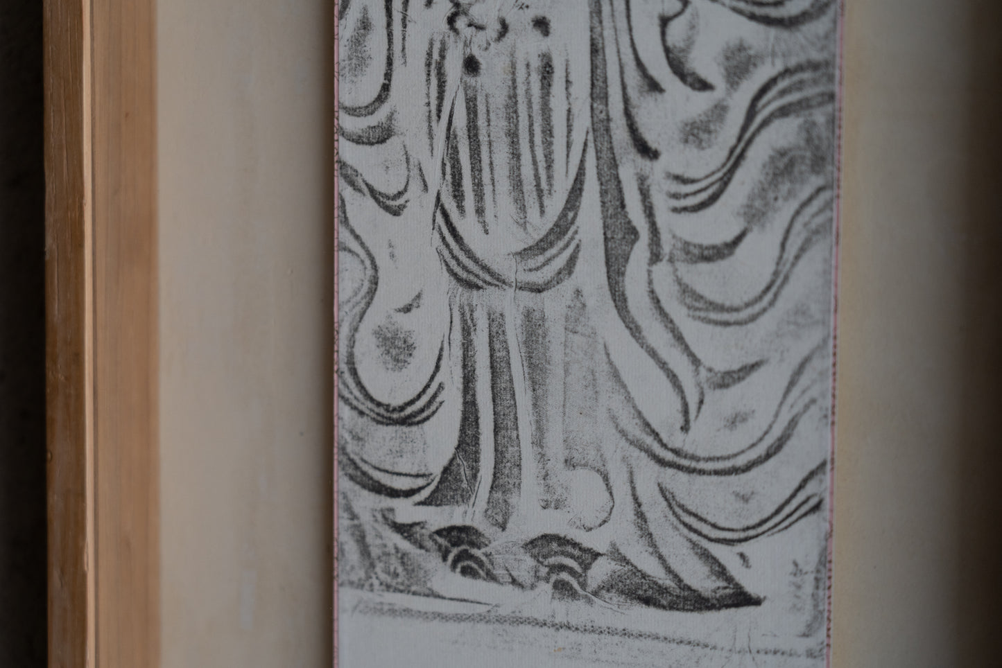 Rubbing of the copper plate of the standing statue of Kisshoten from Toshodaiji Temple