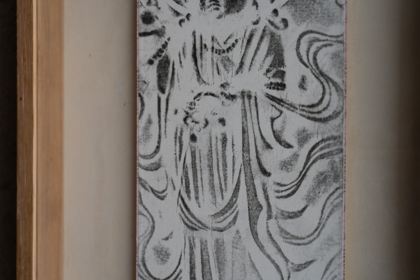 Rubbing of the copper plate of the standing statue of Kisshoten from Toshodaiji Temple