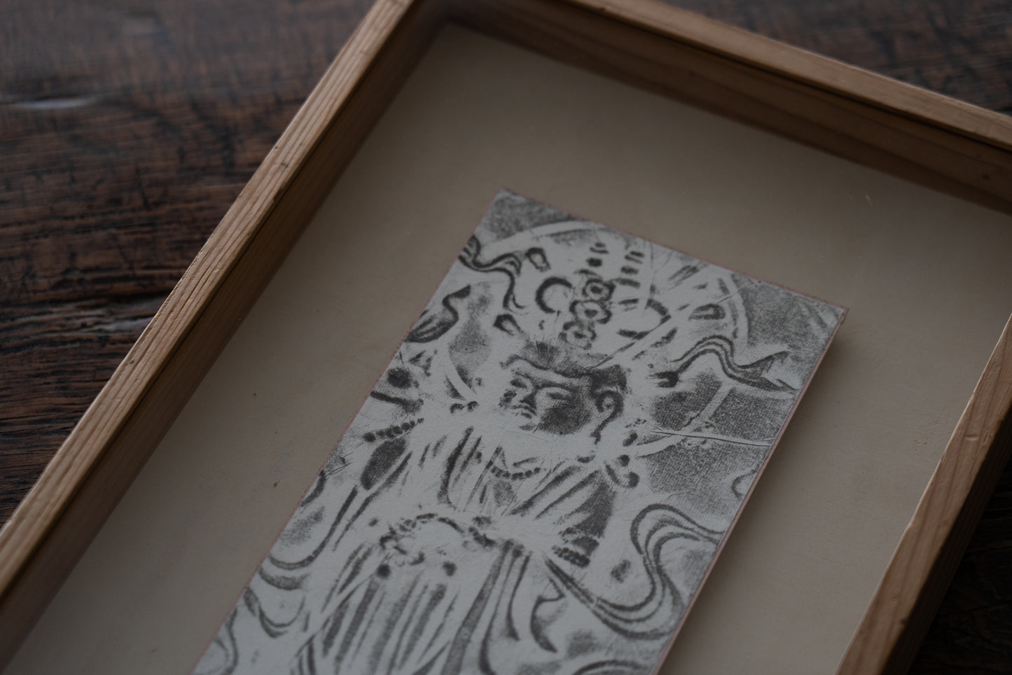 Rubbing of the copper plate of the standing statue of Kisshoten from Toshodaiji Temple