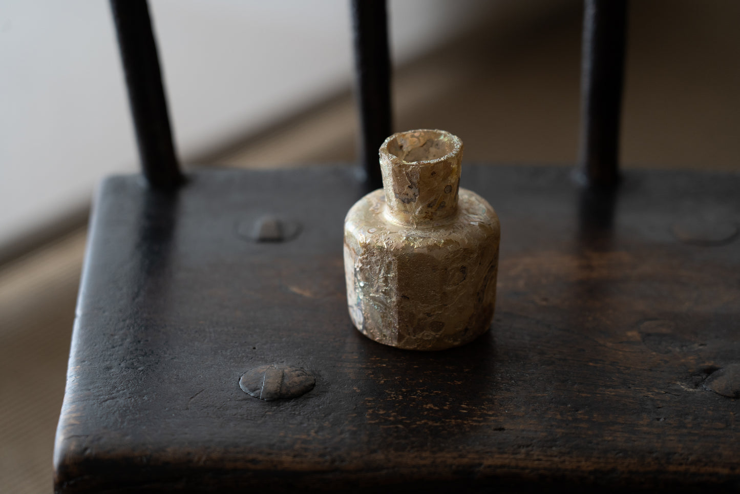 Roman glass cut glass bottle