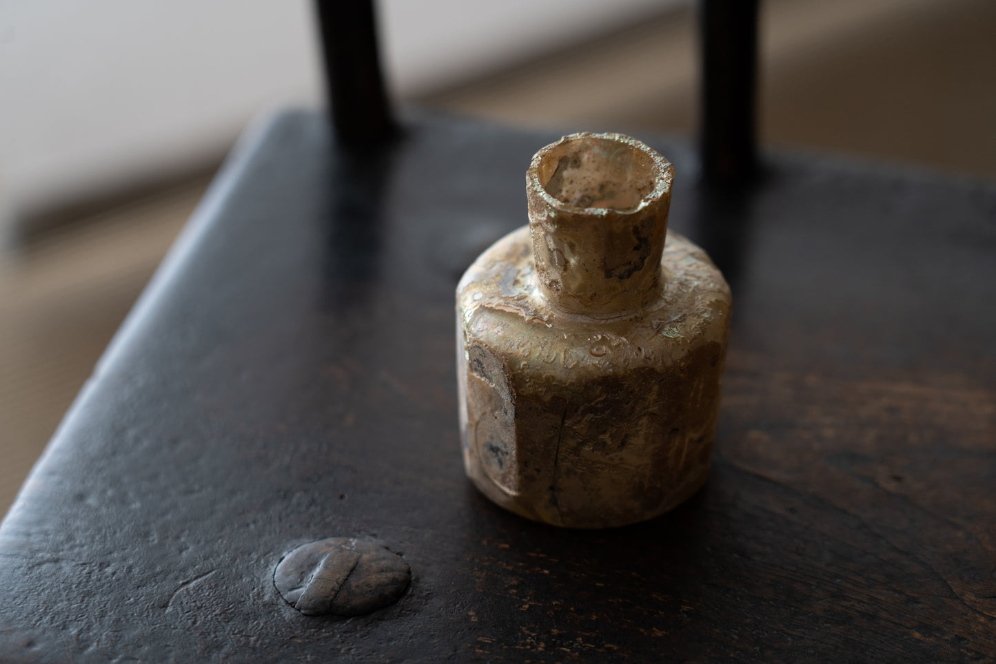 Roman glass cut glass bottle
