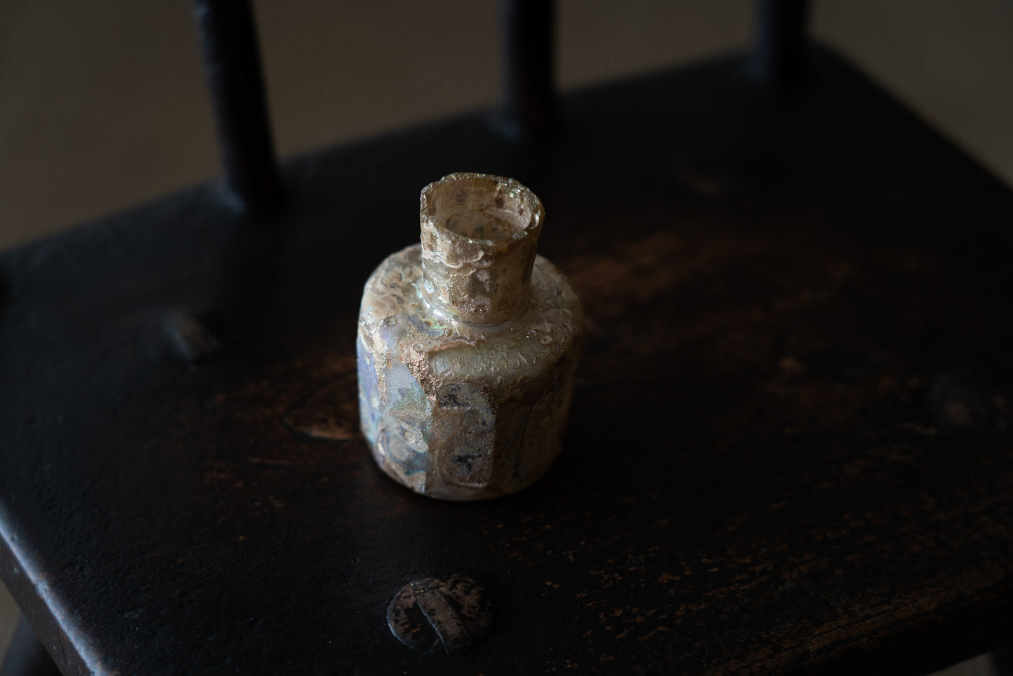 Roman glass cut glass bottle