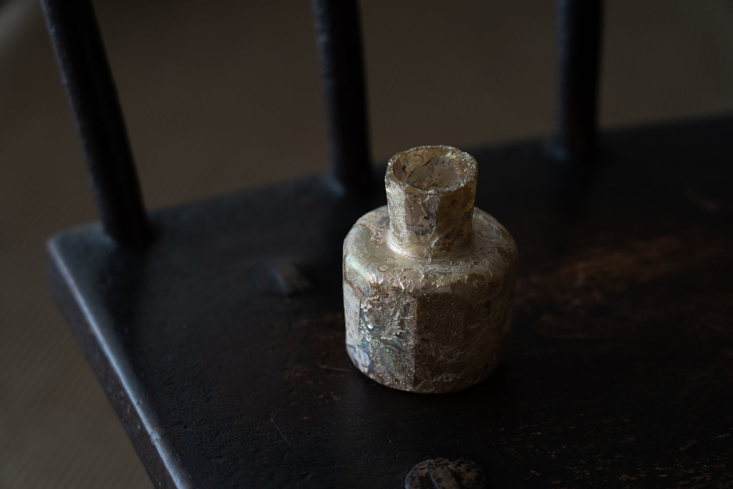 Roman glass cut glass bottle