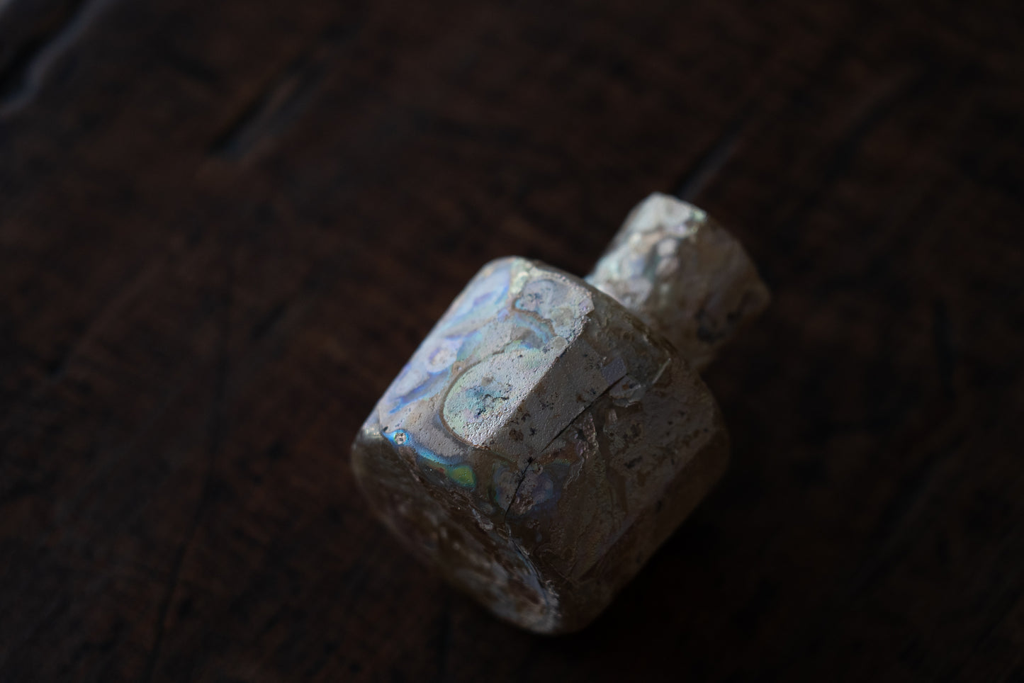 Roman glass cut glass bottle