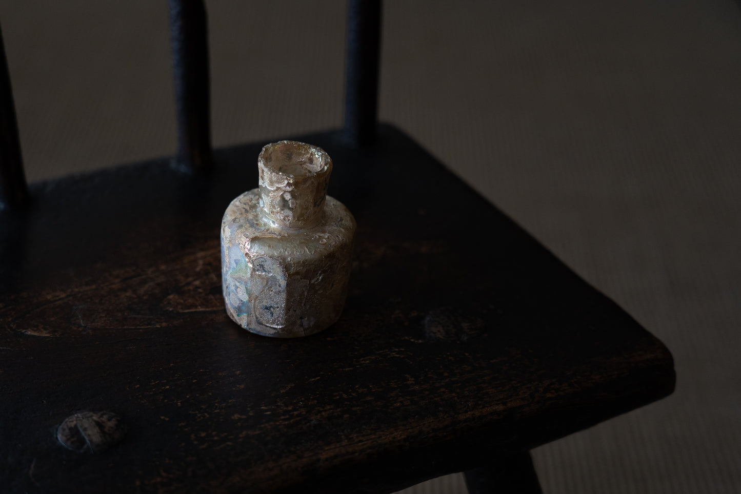 Roman glass cut glass bottle