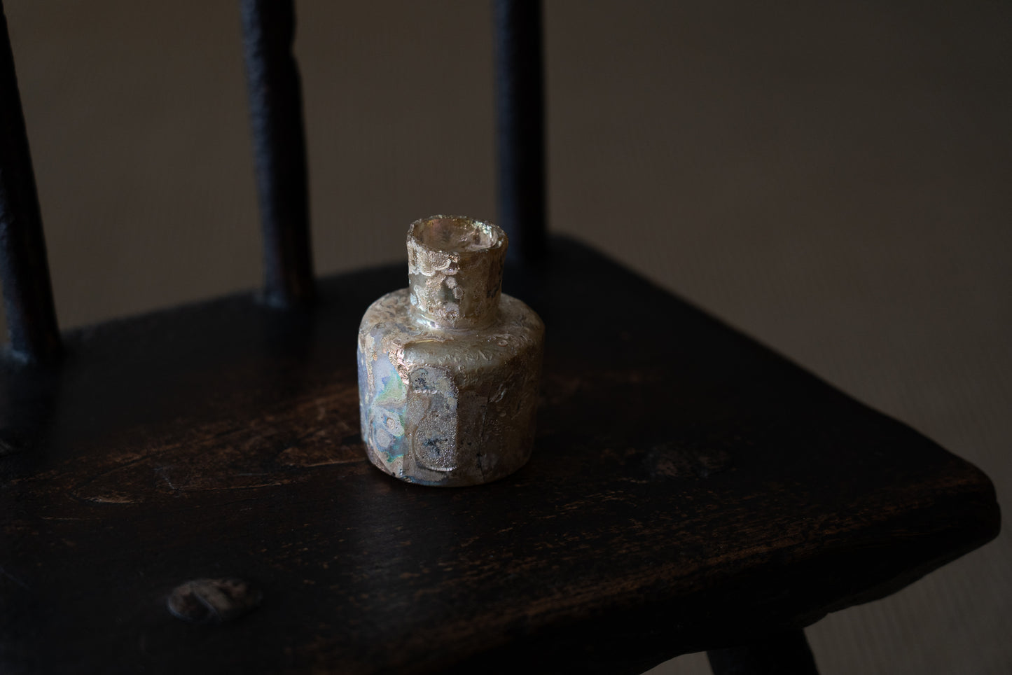 Roman glass cut glass bottle