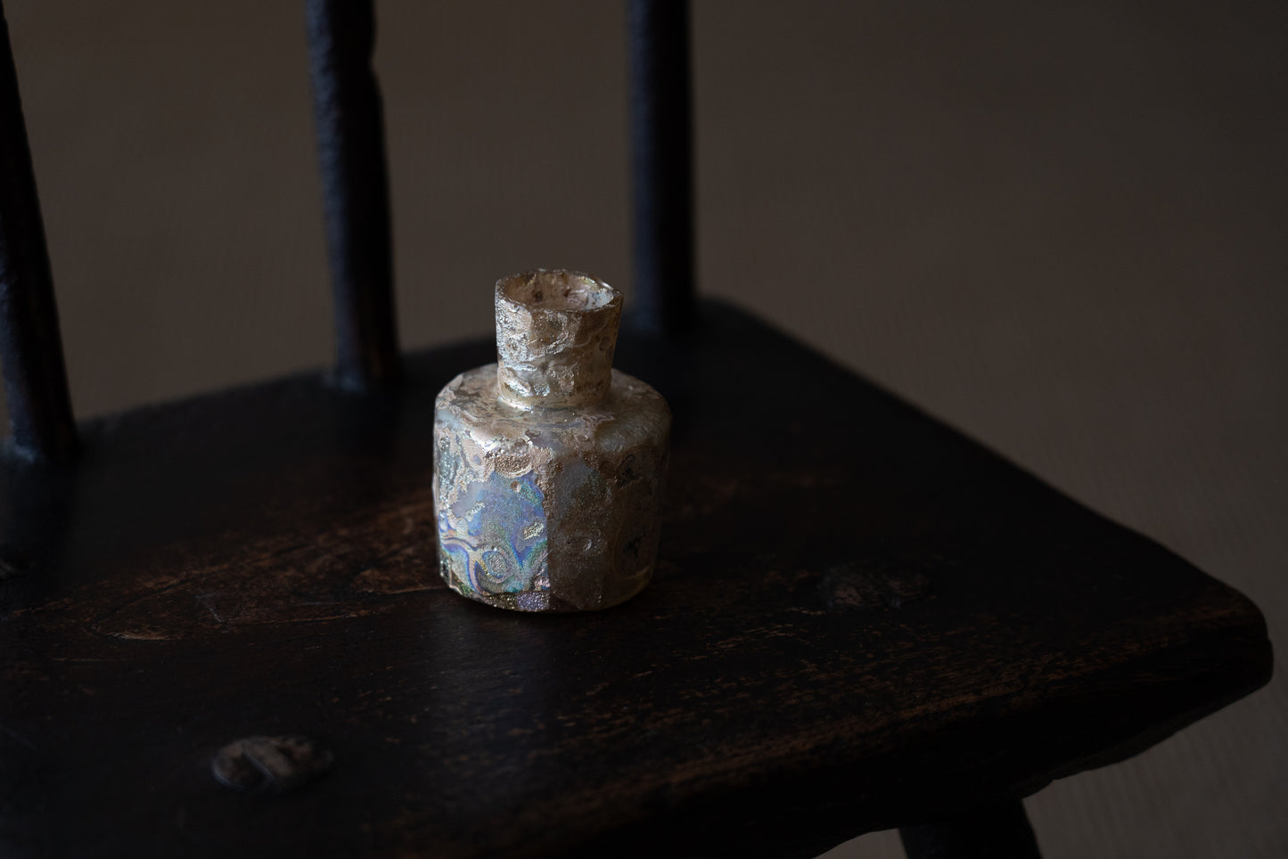 Roman glass cut glass bottle