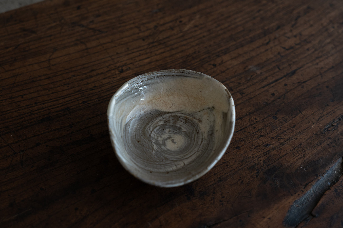 Sake Cup with Brushed design, Buncheong ware