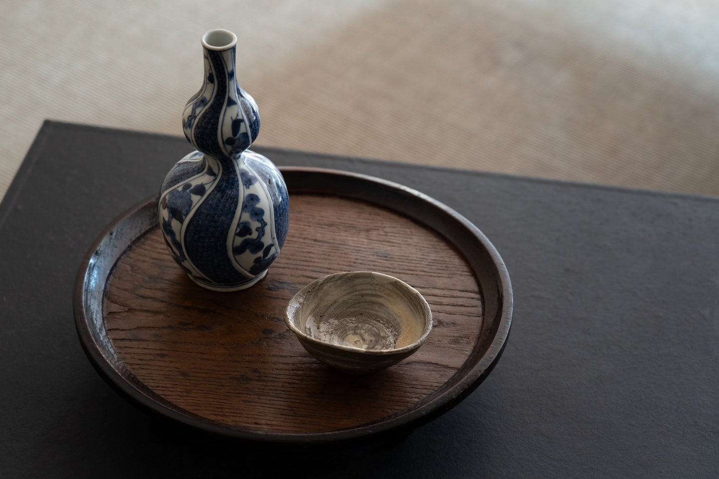 Sake Cup with Brushed design, Buncheong ware