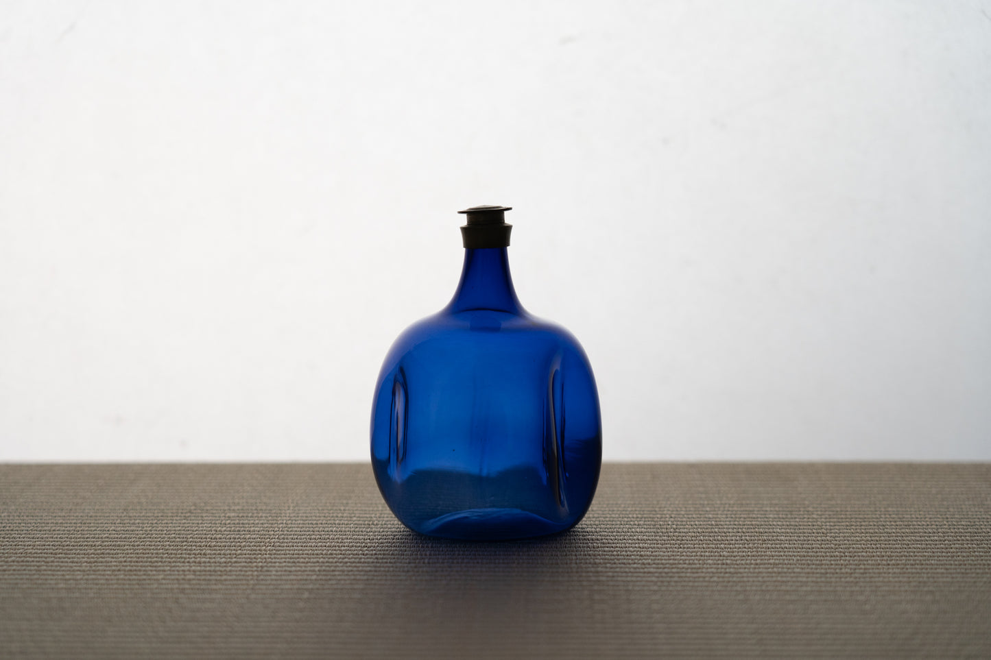 Edo Glass Blue Turnip Sake Bottle