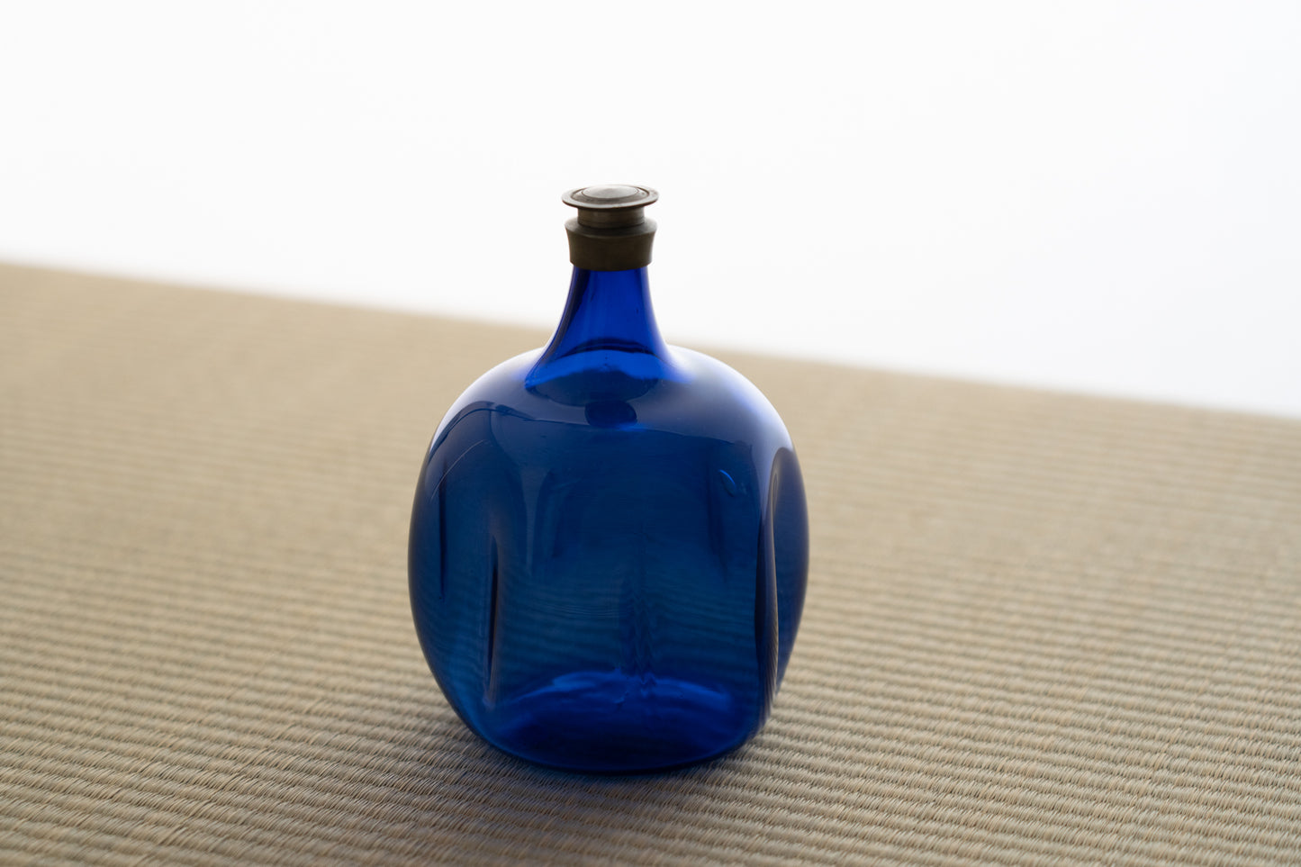 Edo Glass Blue Turnip Sake Bottle
