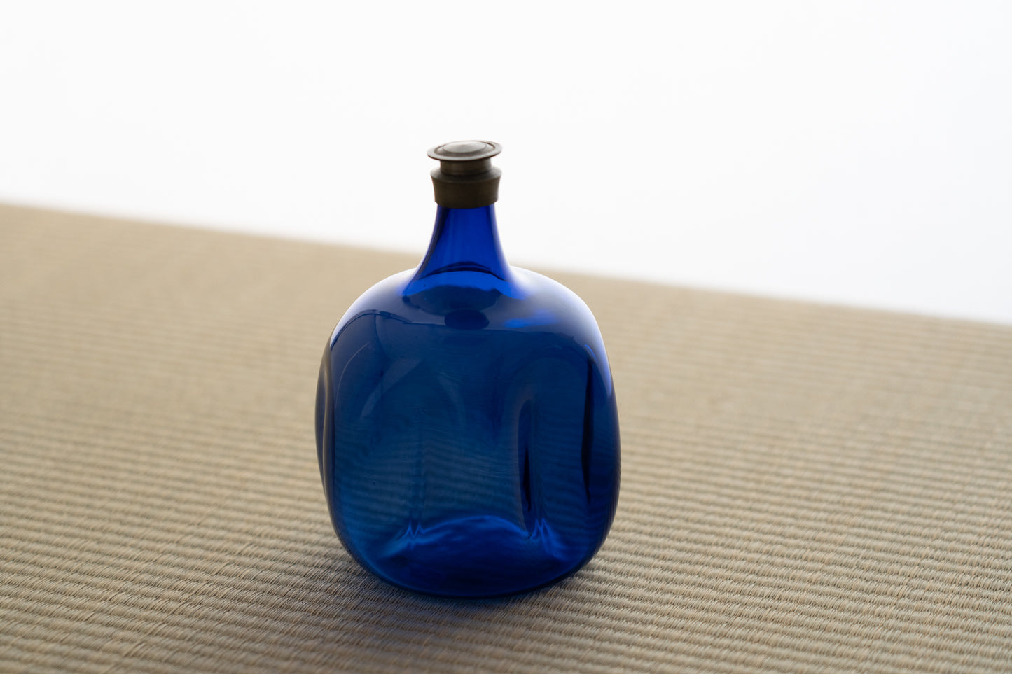 Edo Glass Blue Turnip Sake Bottle