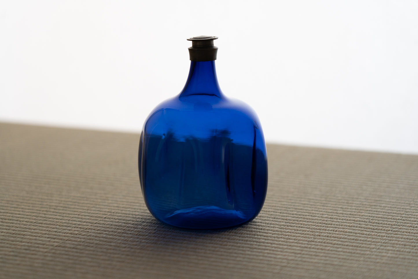 Edo Glass Blue Turnip Sake Bottle