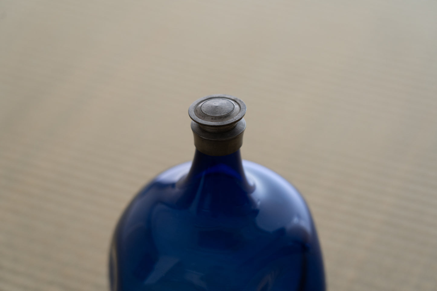 Edo Glass Blue Turnip Sake Bottle