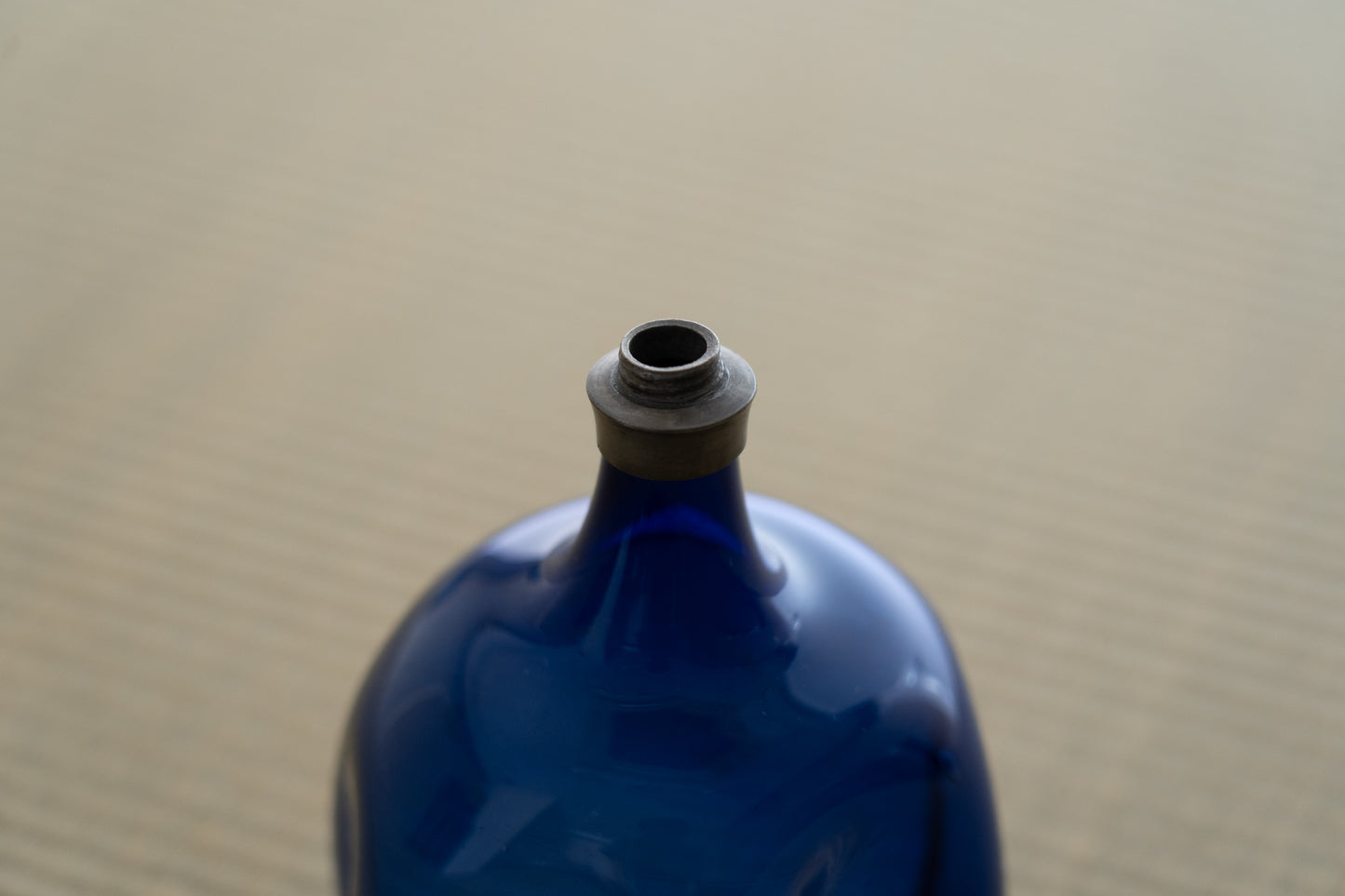 Edo Glass Blue Turnip Sake Bottle