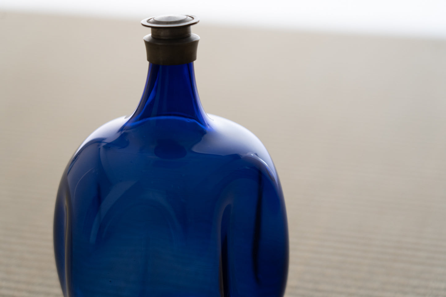 Edo Glass Blue Turnip Sake Bottle