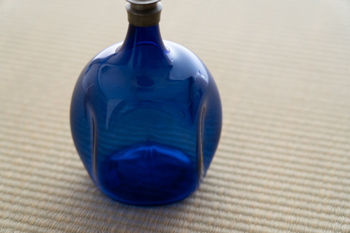 Edo Glass Blue Turnip Sake Bottle