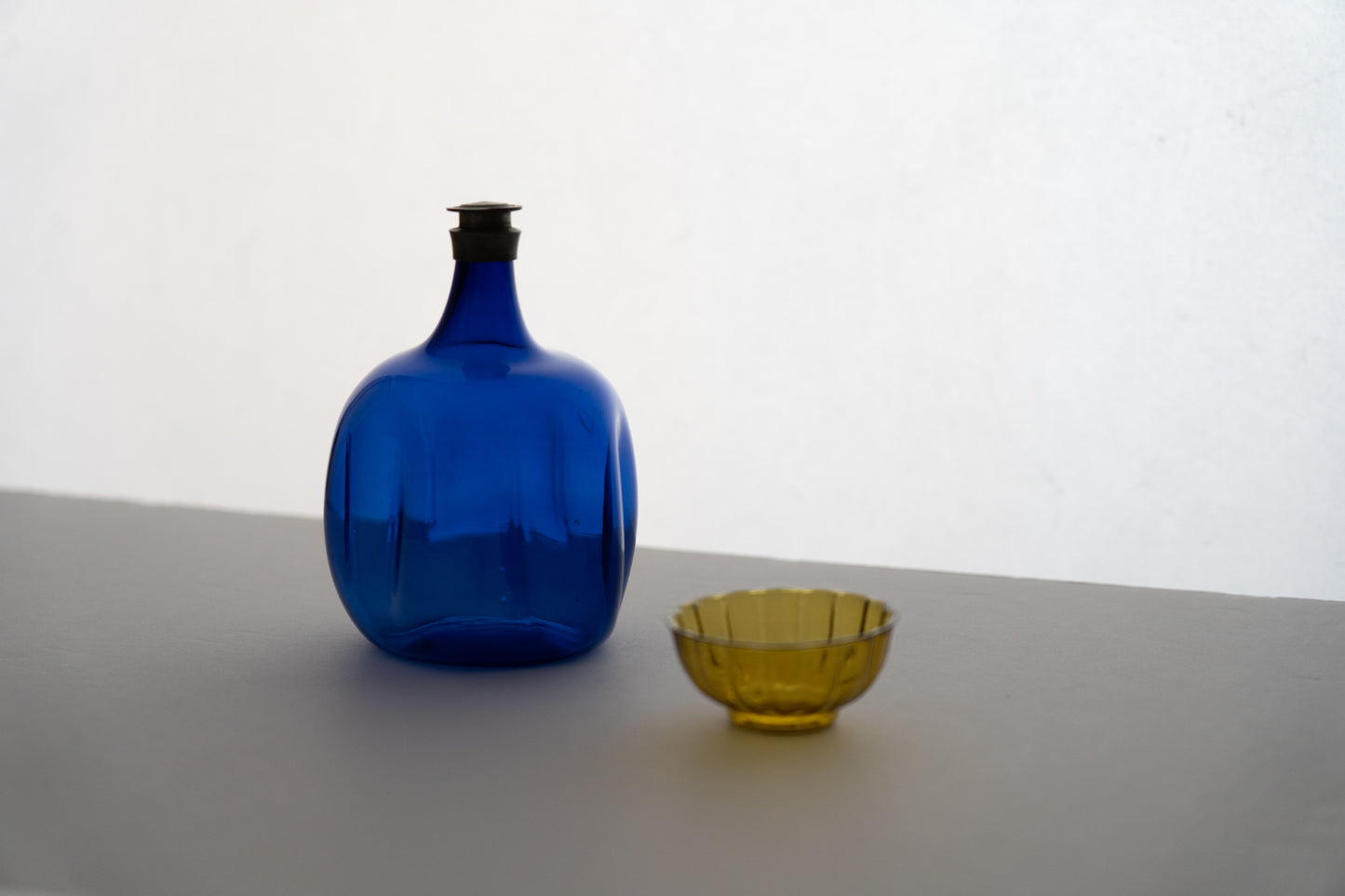 Edo Glass Blue Turnip Sake Bottle