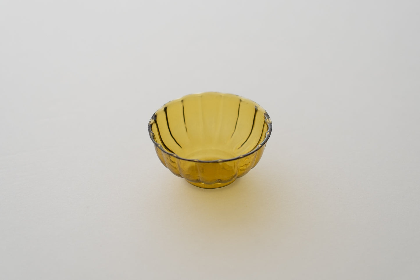 Edo Glass Yellow Chrysanthemum Sake Cup