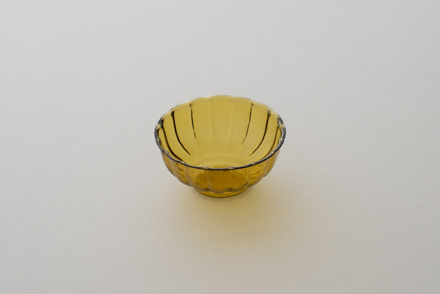 Edo Glass Yellow Chrysanthemum Sake Cup