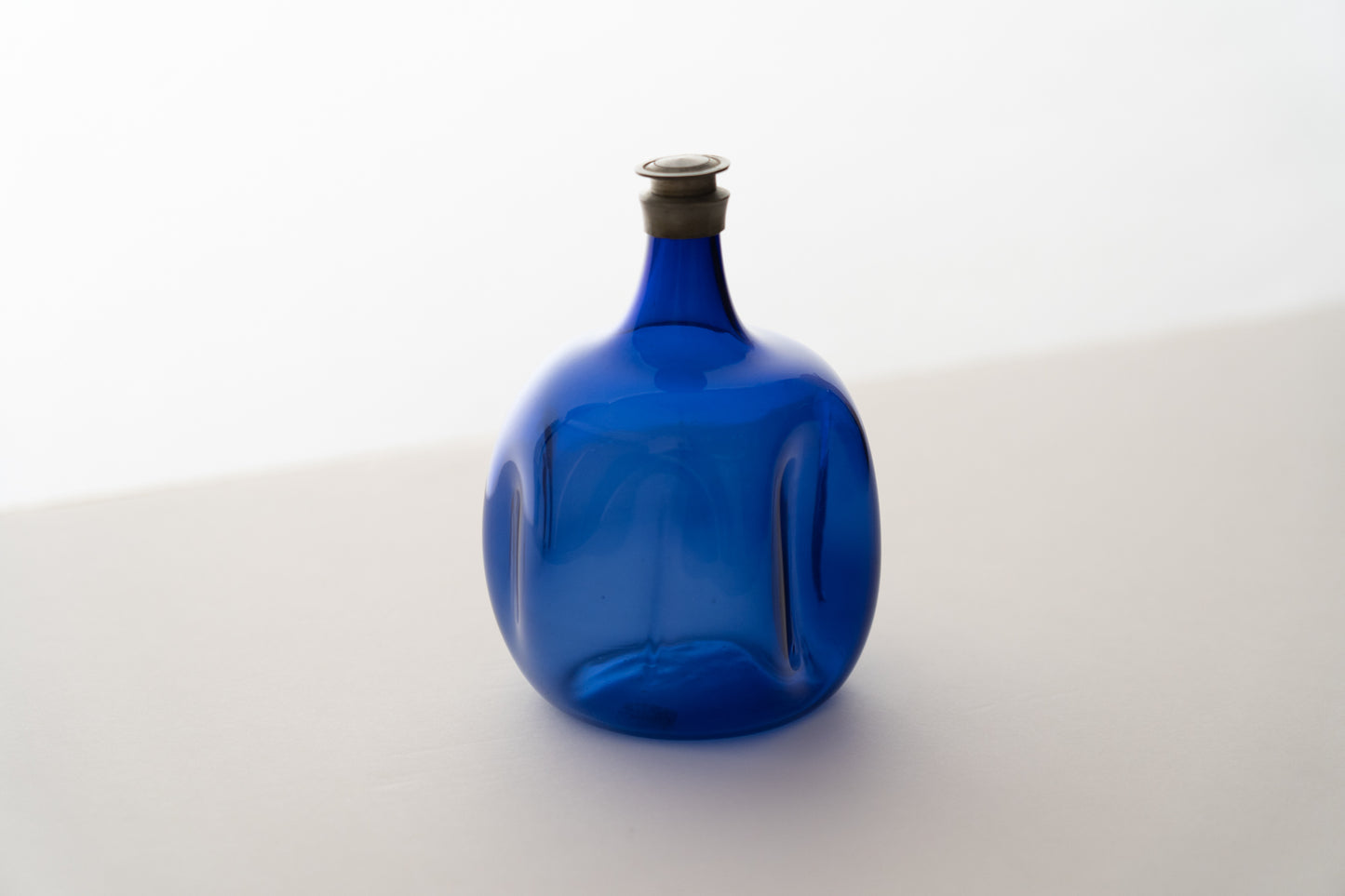 Edo Glass Blue Turnip Sake Bottle