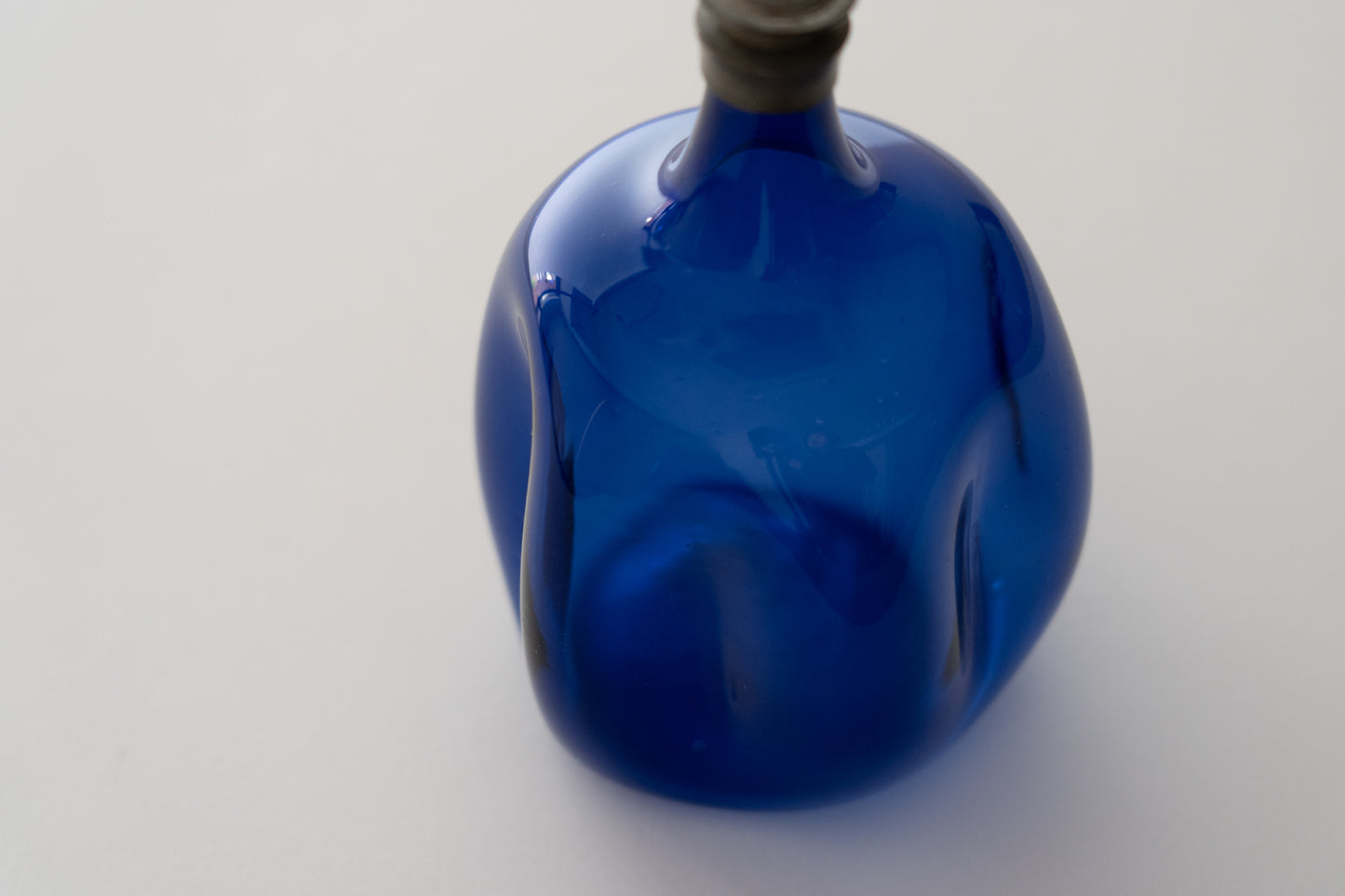 Edo Glass Blue Turnip Sake Bottle