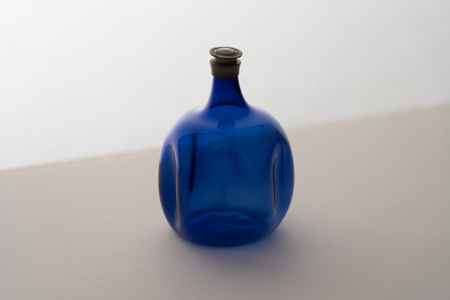 Edo Glass Blue Turnip Sake Bottle