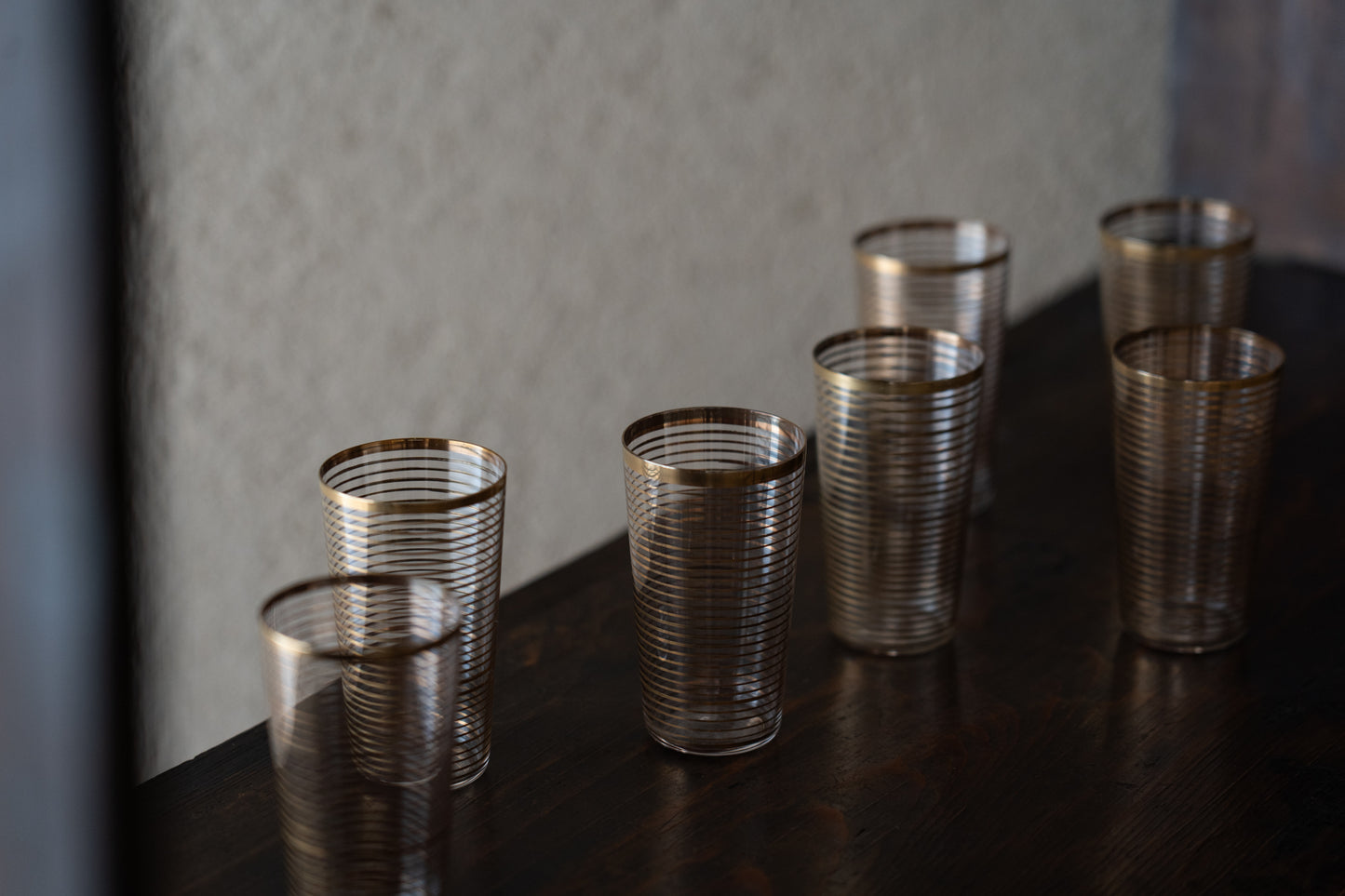 Harumi Baccarat Gold Stripe Small Glass