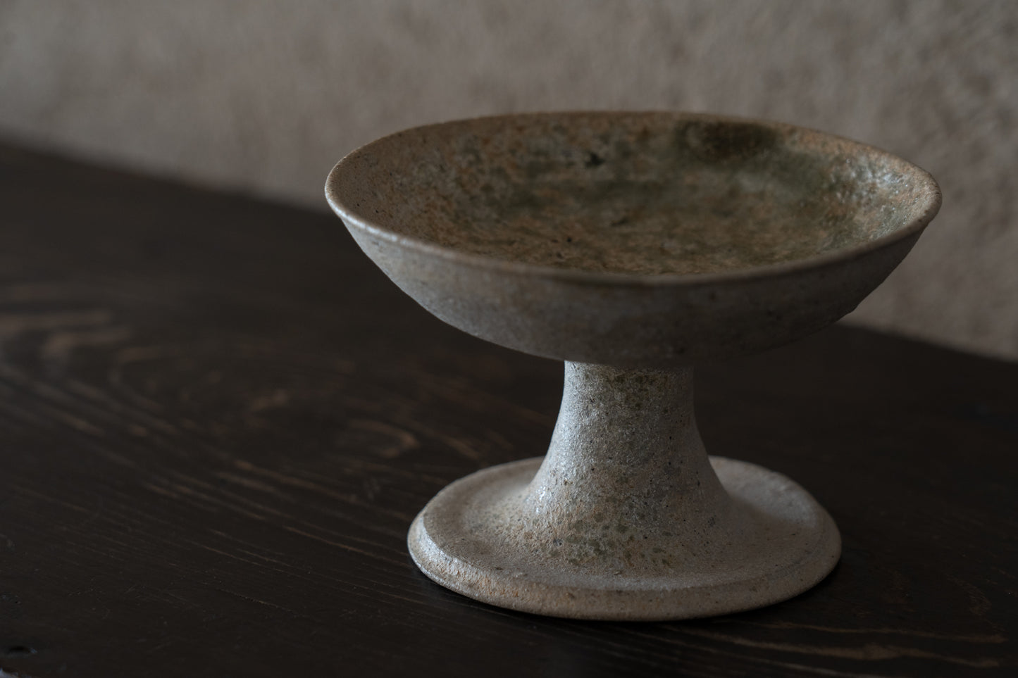 Sanage ash-glazed high footed cup