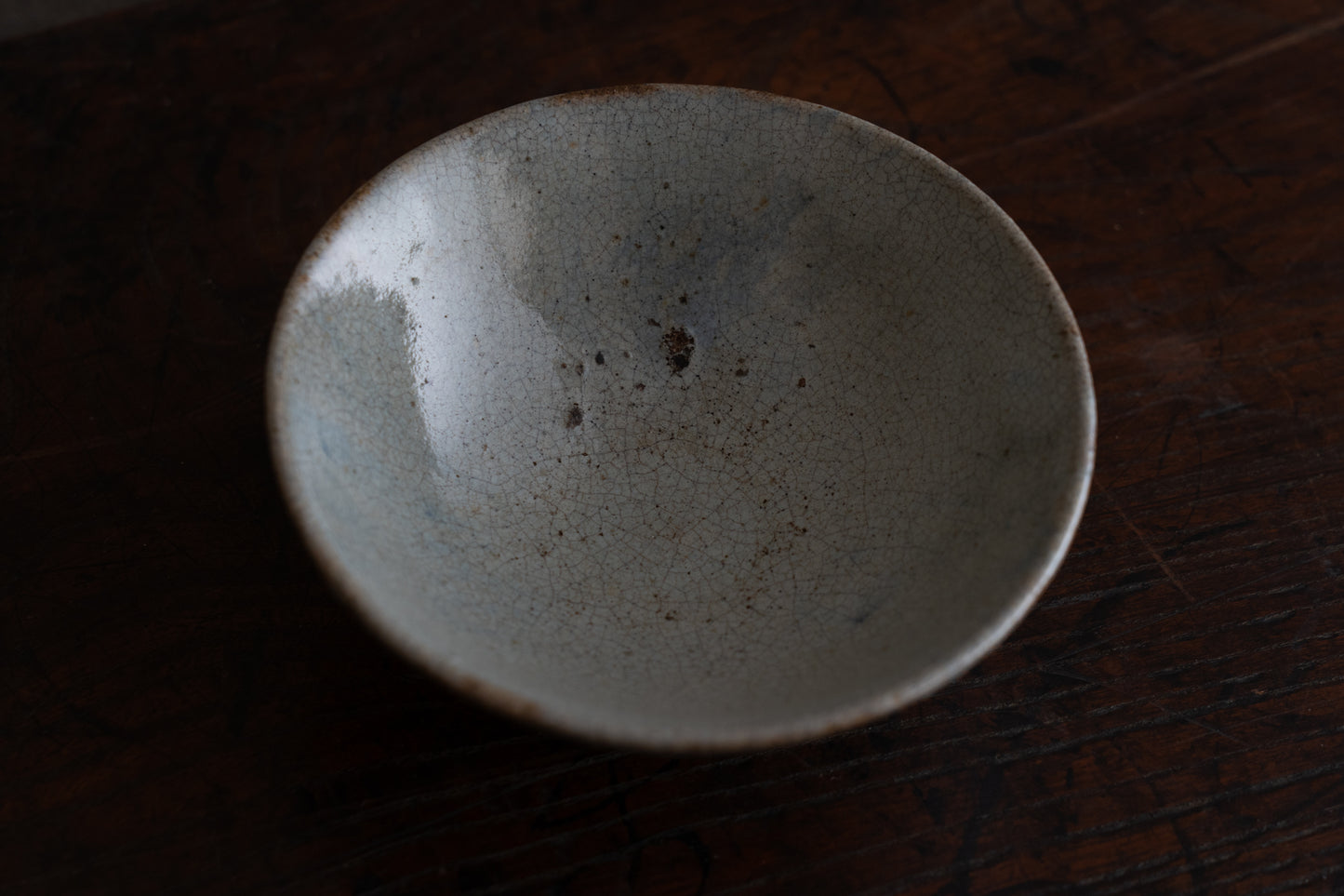 Namako ash glazed flat tea bowl, Huining ware