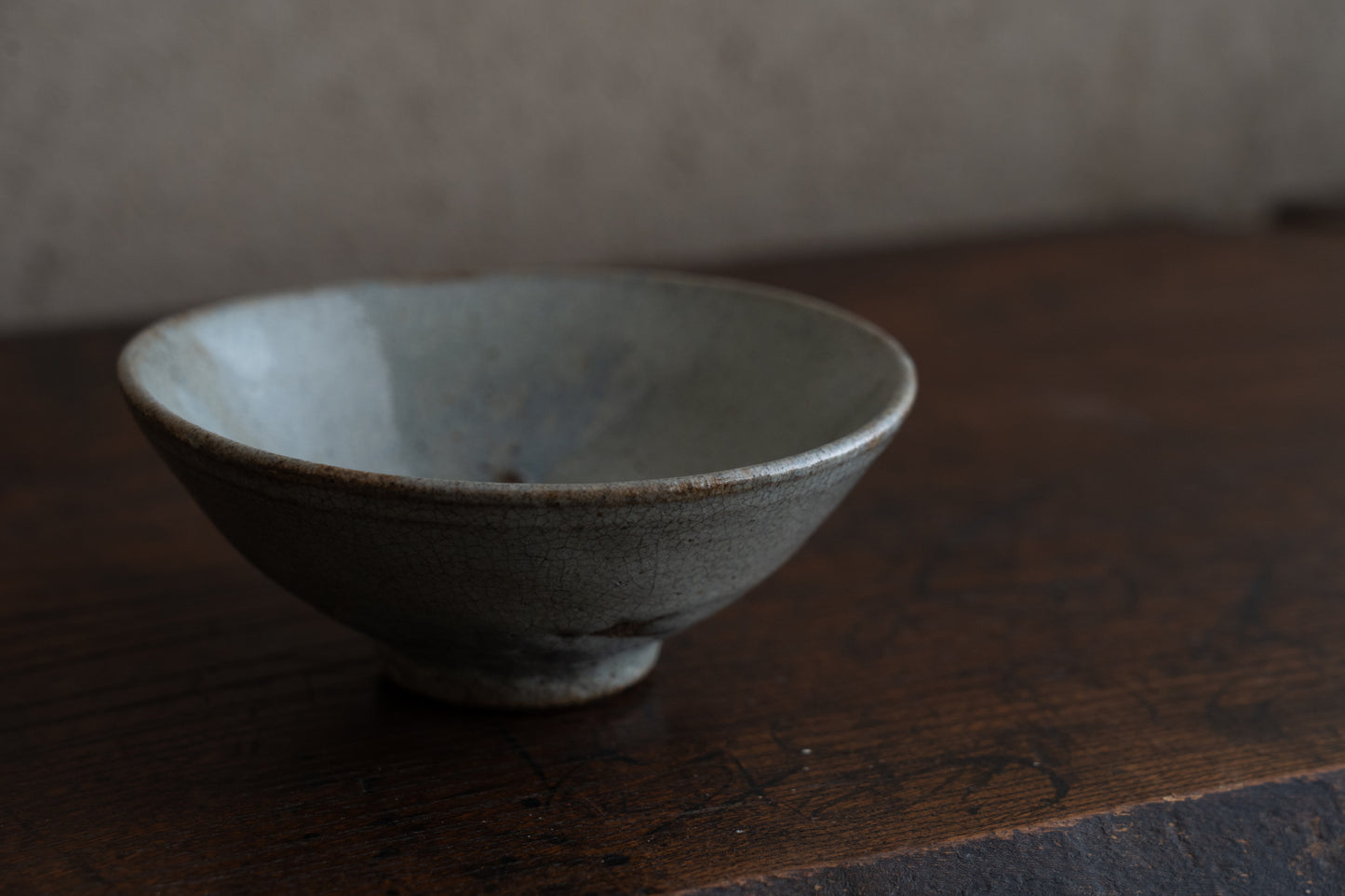 Namako ash glazed flat tea bowl, Huining ware