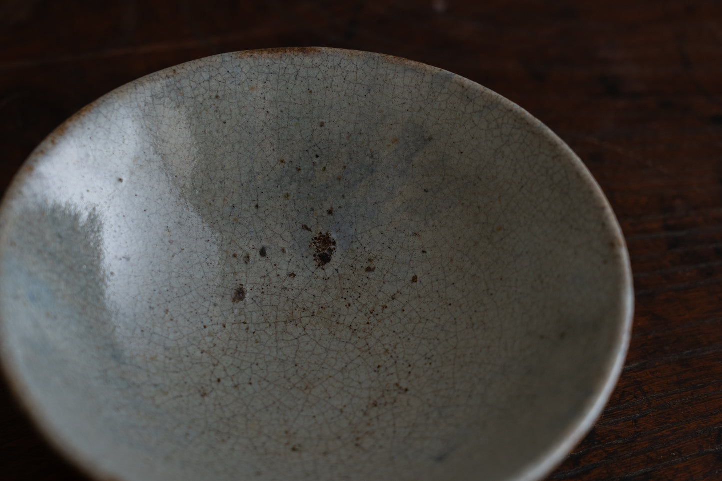 Namako ash glazed flat tea bowl, Huining ware