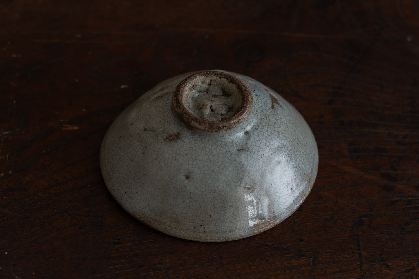 Namako ash glazed flat tea bowl, Huining ware