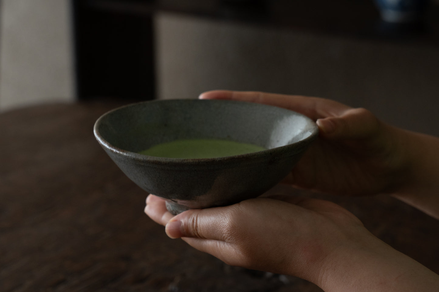 Namako ash glazed flat tea bowl, Huining ware