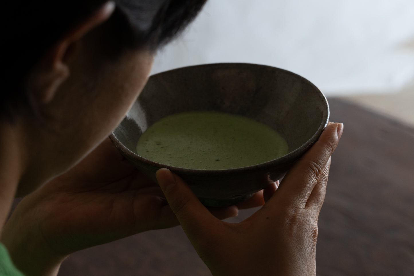 Namako ash glazed flat tea bowl, Huining ware