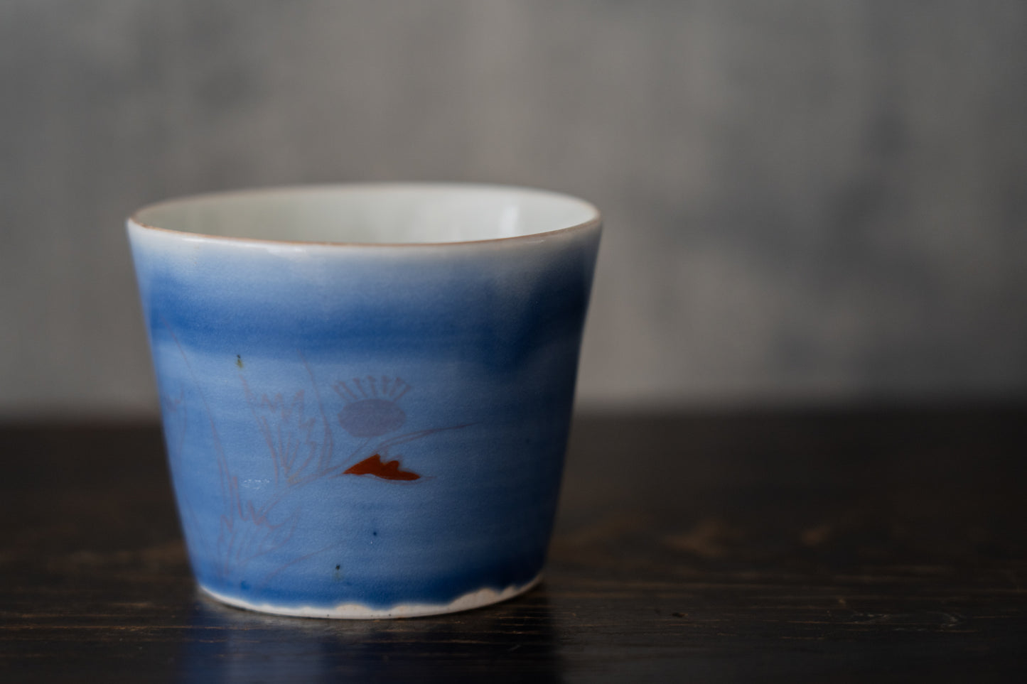 Old-Imari blue glaze sake cup