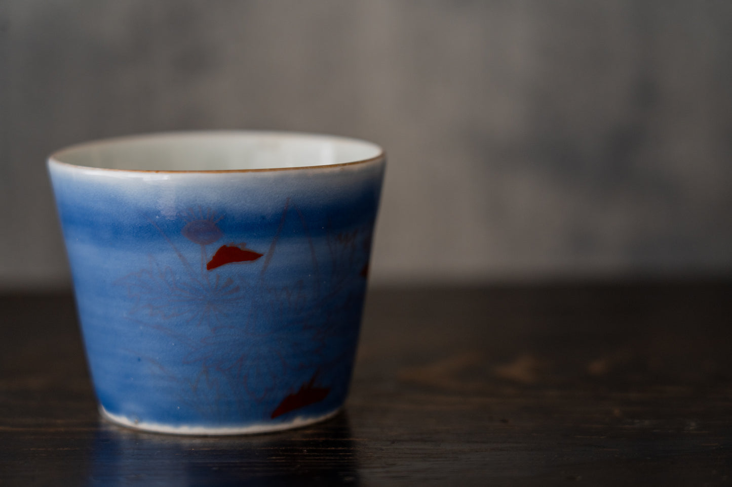 Old-Imari blue glaze sake cup