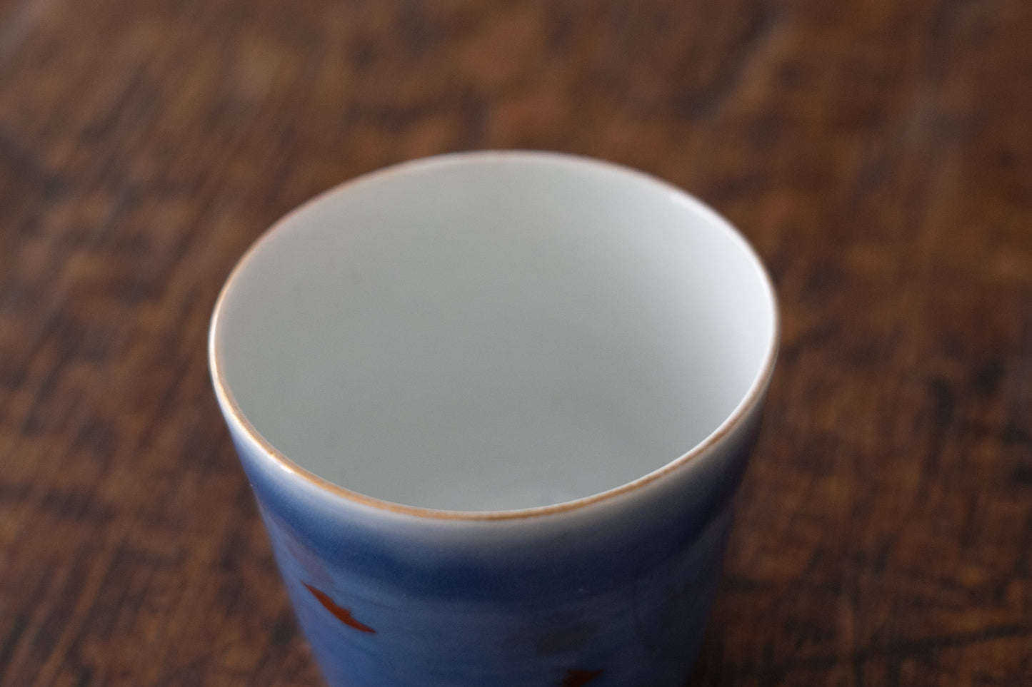 Old-Imari blue glaze sake cup