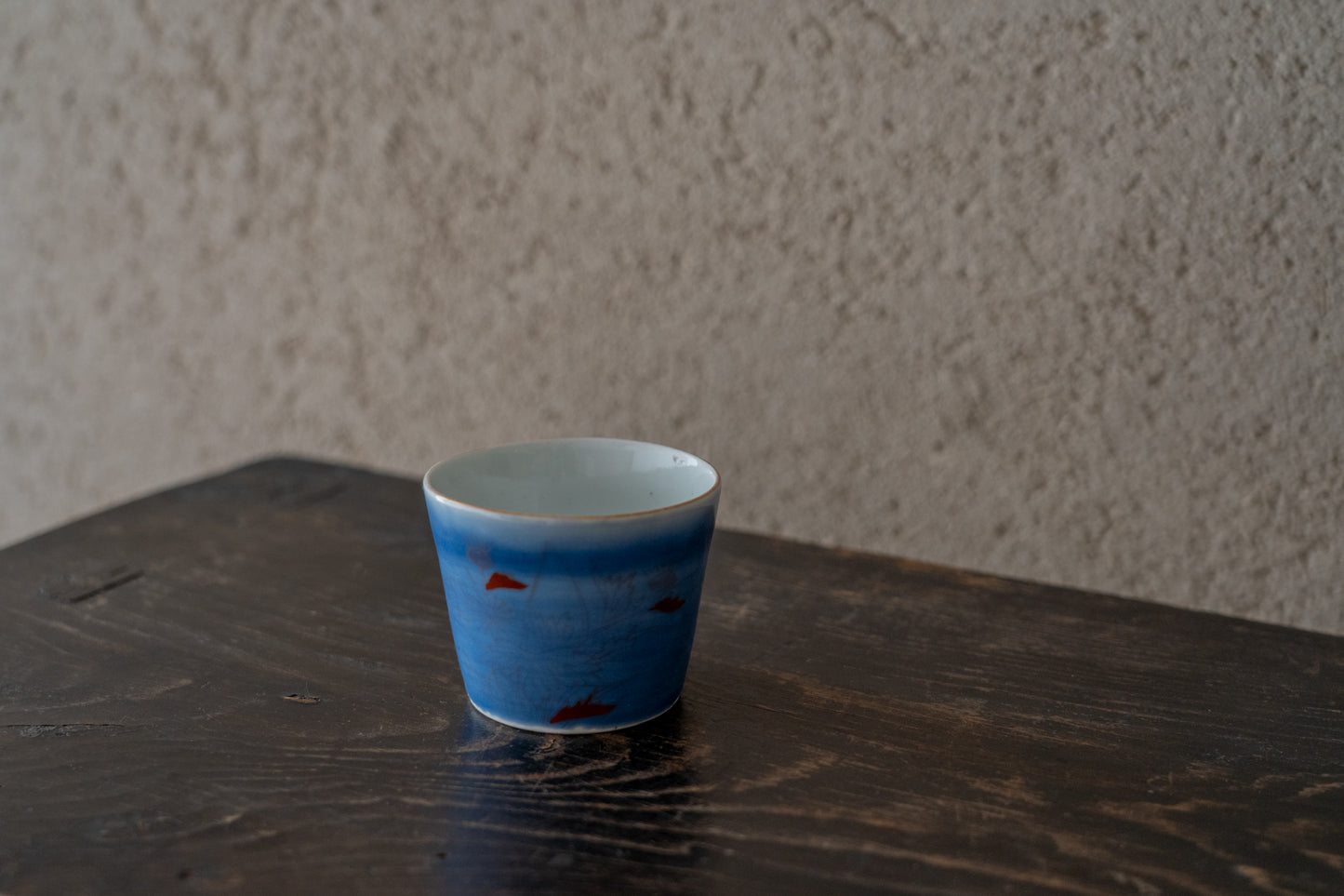 Old-Imari blue glaze sake cup