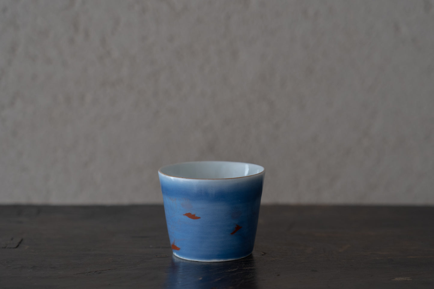 Old-Imari blue glaze sake cup