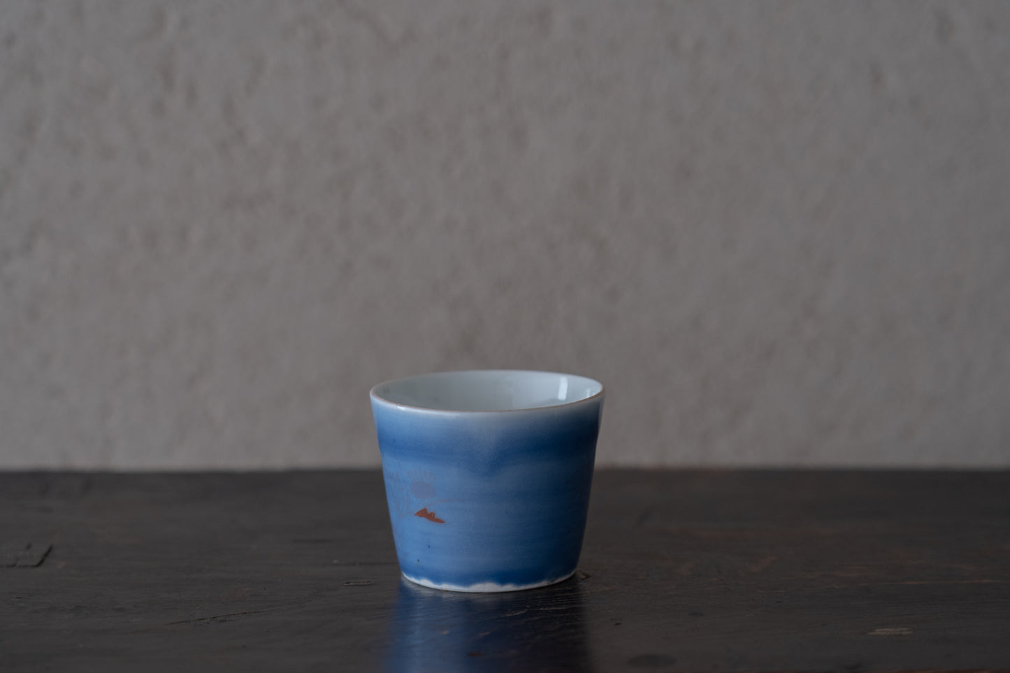 Old-Imari blue glaze sake cup