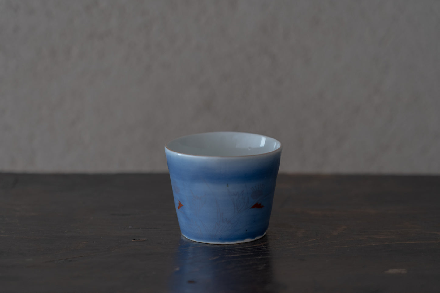 Old-Imari blue glaze sake cup